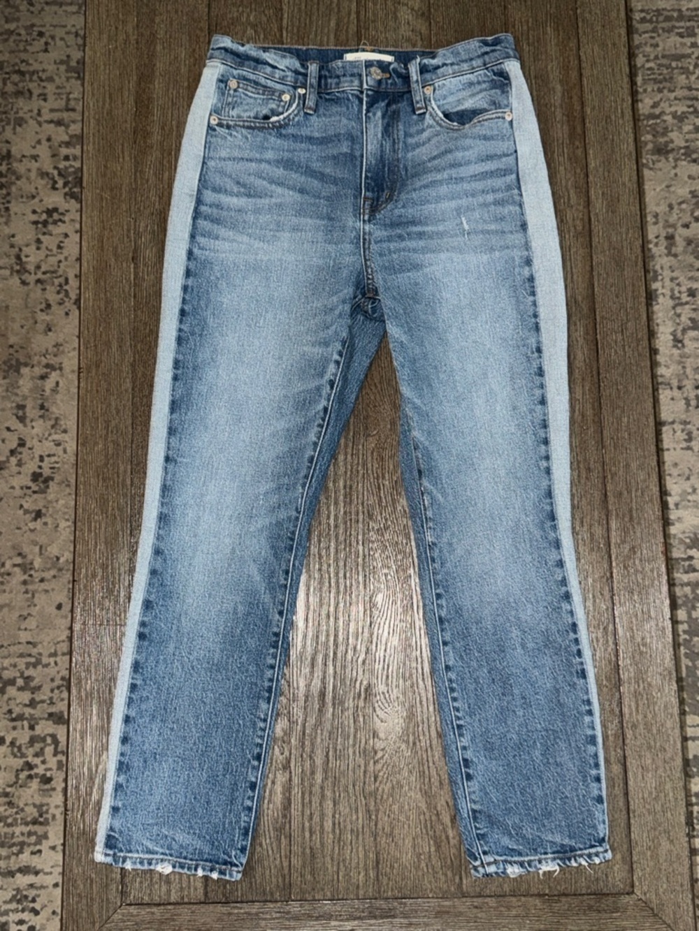 Madewell The High-Rise Slim Boyjean Wexford Wash Tuxedo Stripe